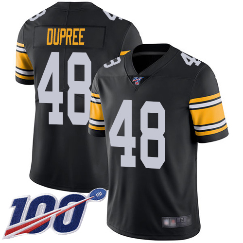 Men Pittsburgh Steelers Football #48 Limited Black Bud Dupree Alternate 100th Season Vapor Untouchable Nike NFL Jersey